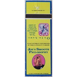 Vintage Matchbook Cover Camel Joe’s Smooth Philosophy On In Laws 1991